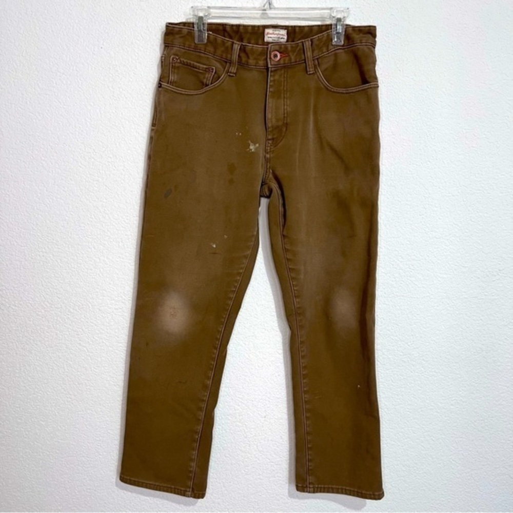 Weatherproof Fleece Lined Vintage Regular Straight Jeans Pants Tan Workwear W34